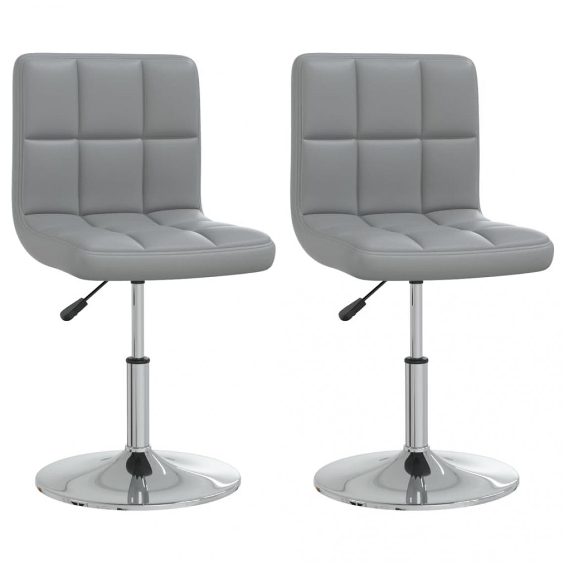 Decoshop26 - Lot de 2 chaises de salle à manger cuisine design contemporain similicuir gris CDS020592 - Chaises