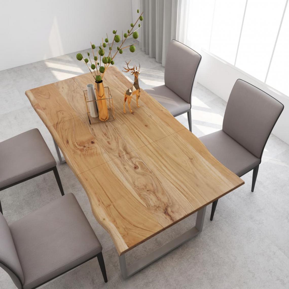 Chunhelife - Table de salle à manger 180x90x76 cm Bois d'acacia massif - Tables à manger