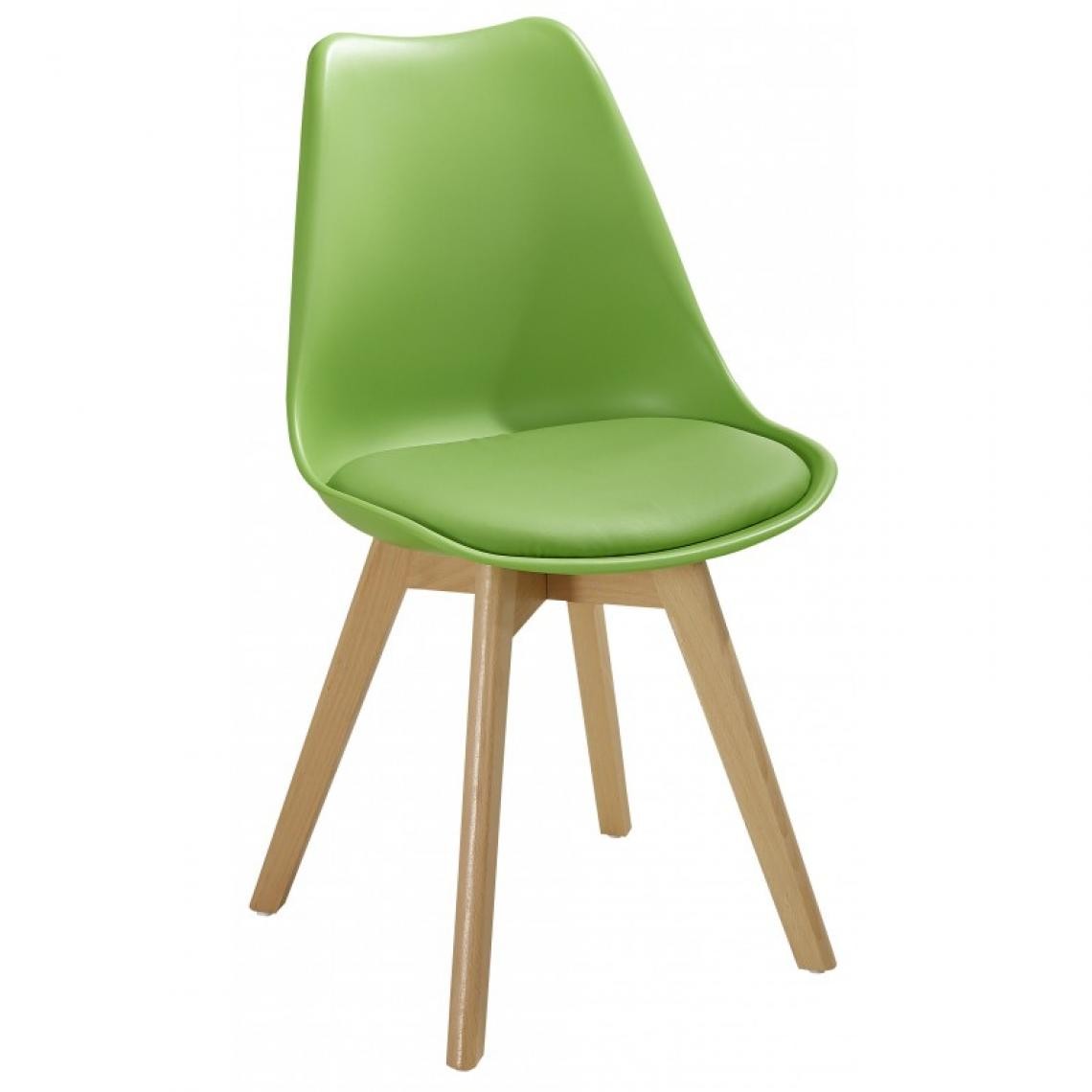 Webmarketpoint - Chaise moderne en polypropylène et bois Ligne Soft green - Chaises