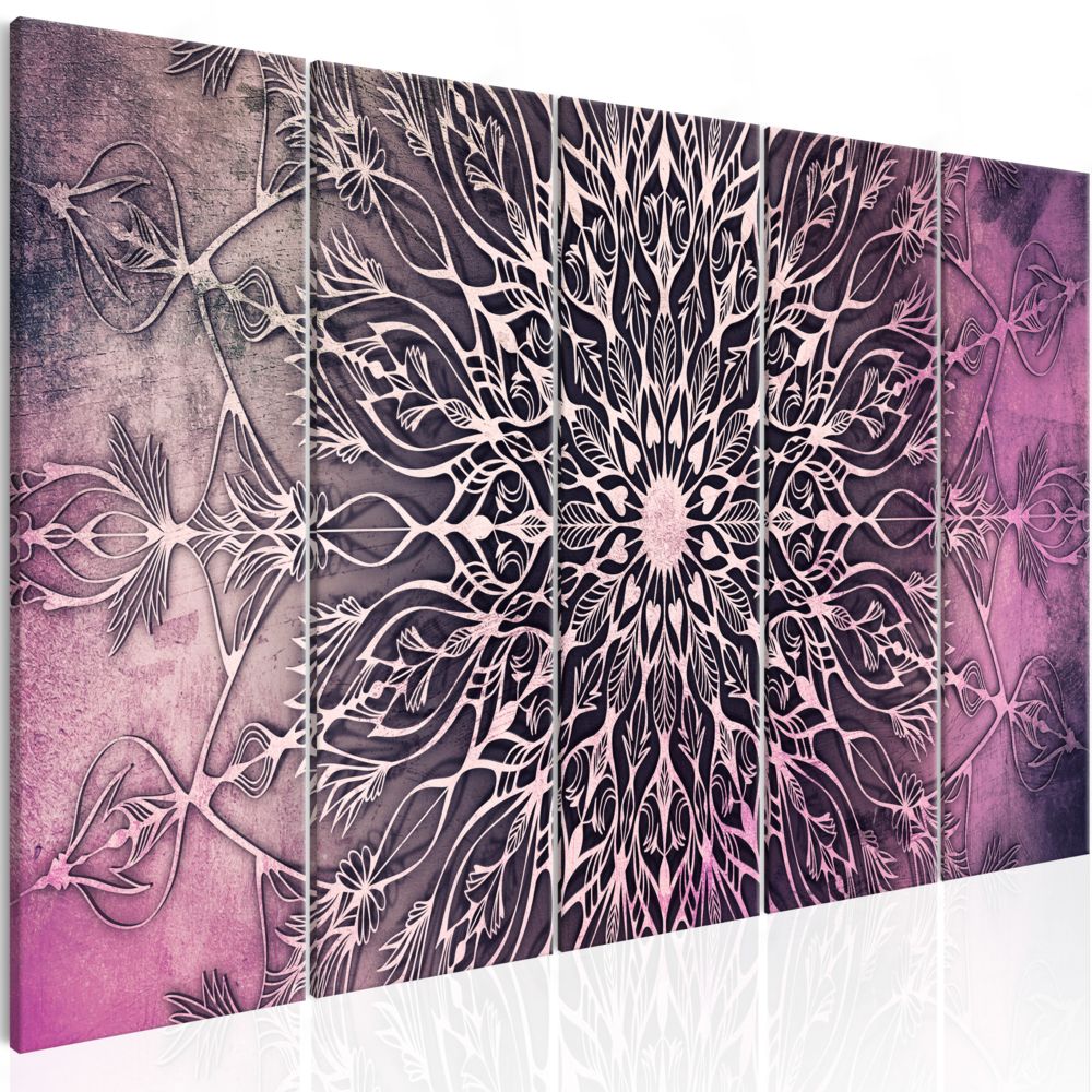 Bimago - Tableau - Center (5 Parts) Narrow Pink - Décoration, image, art | Zen | - Tableaux, peintures