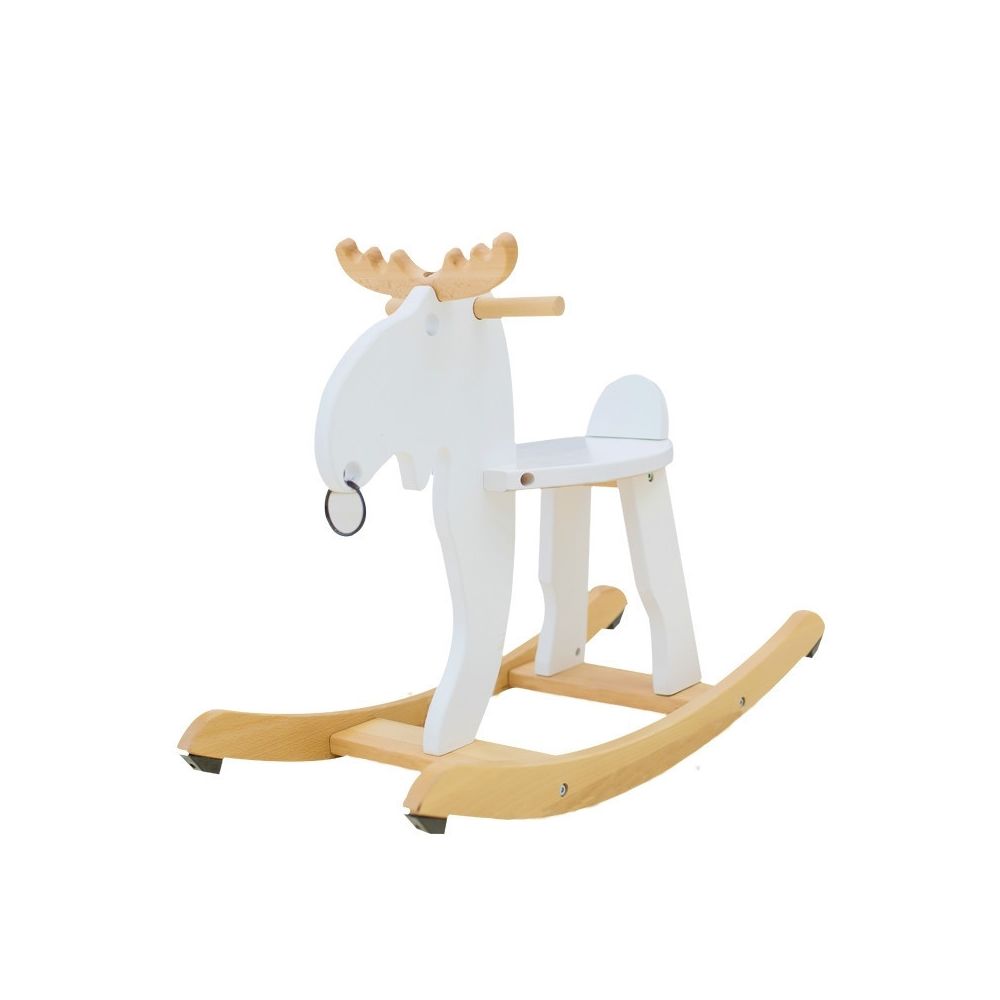 Wewoo - Chaise à bascule pour enfant en boiswapitivoiture de bois Elk Blanc - Chaises