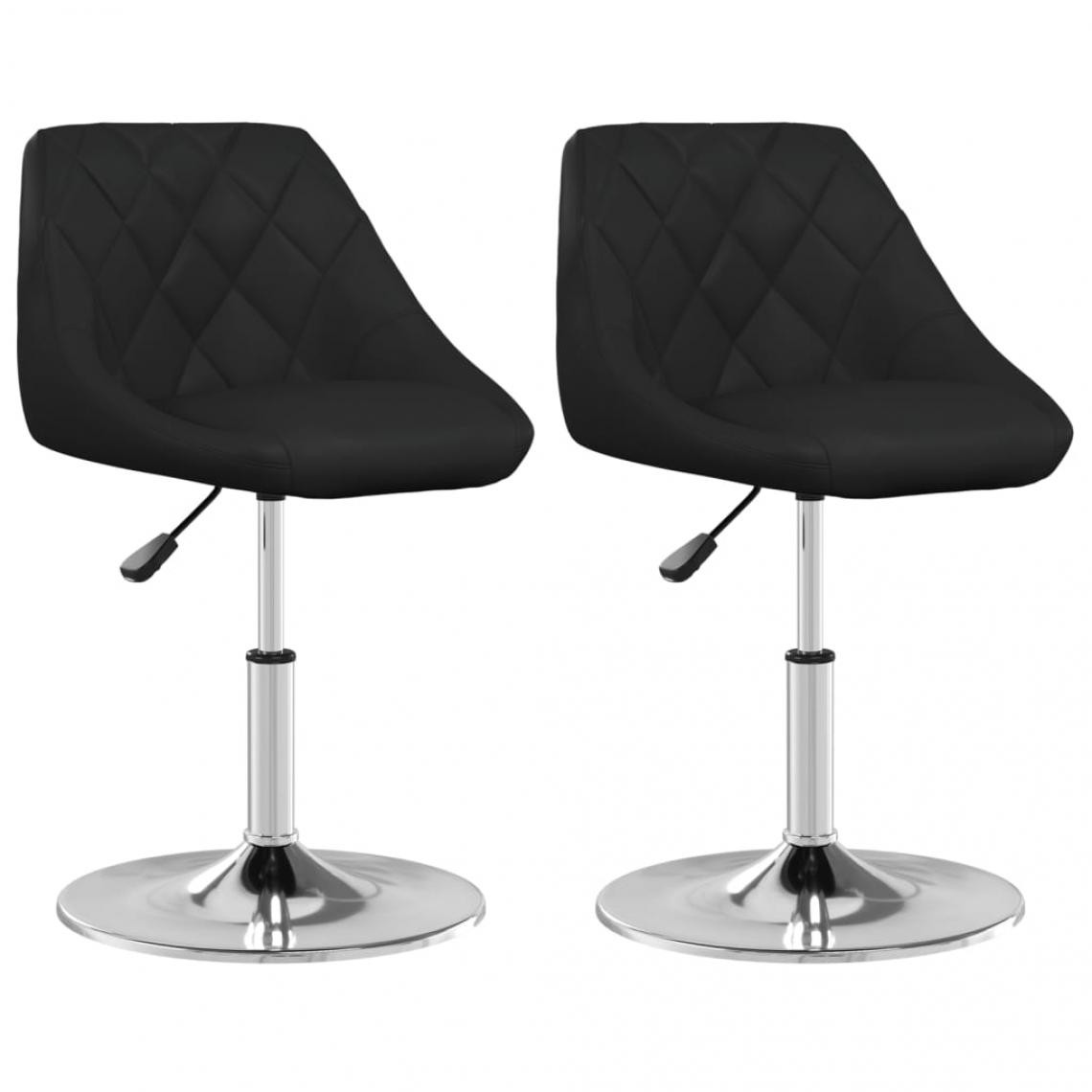 Decoshop26 - Lot de 2 chaises de salle à manger cuisine design moderne similicuir noir CDS020846 - Chaises