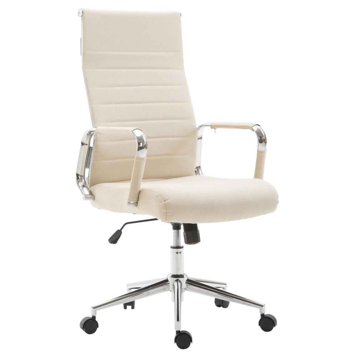 Icaverne - Splendide Chaise de bureau en tissu famille Bissau couleur crème - Chaises