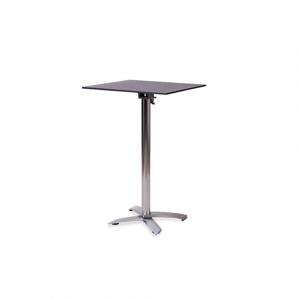 Materiel Chr Pro - Table Haute X Cross Aluminium 109 cm et Plateau 70 cm - Veba - Aluminium-Noir - Tables à manger