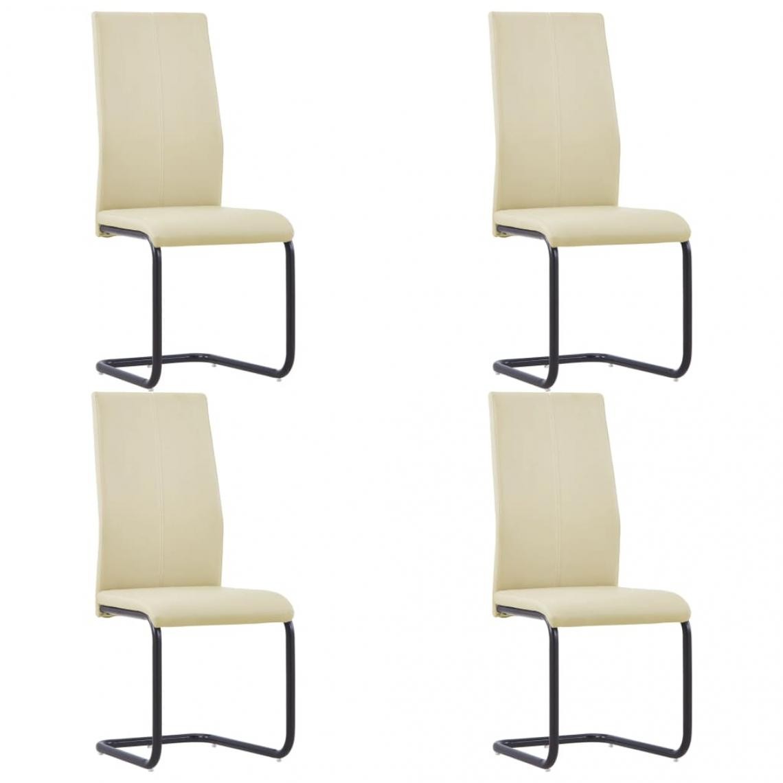 Decoshop26 - Lot de 4 chaises de salle à manger cuisine cantilever design moderne similicuir cappuccino CDS021355 - Chaises