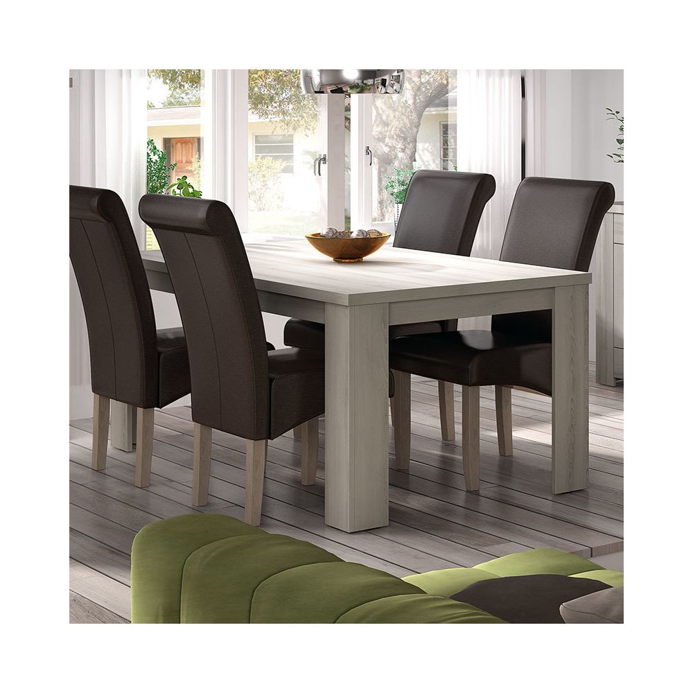 Happymobili - Table contemporaine 180 cm couleur chêne clair VALERIE - Tables à manger