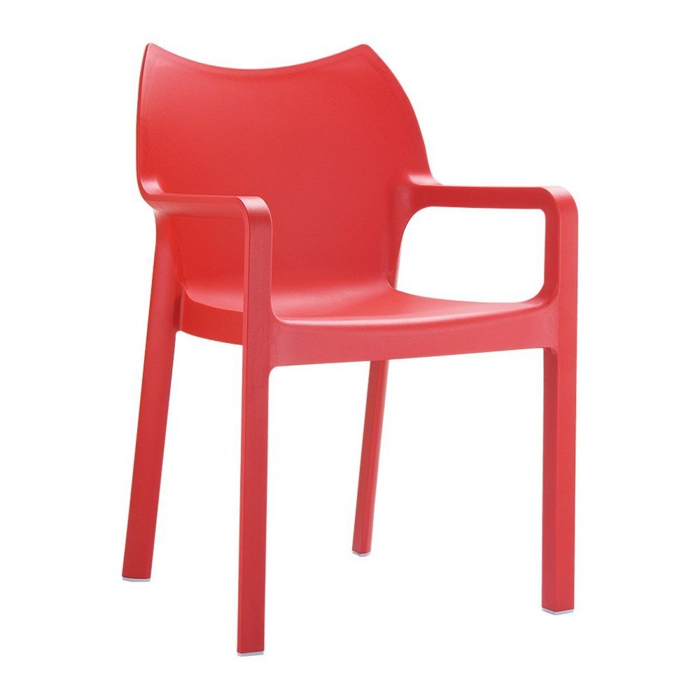 Alterego - Chaise design de terrasse 'VIVA' rouge en matière plastique - Chaises
