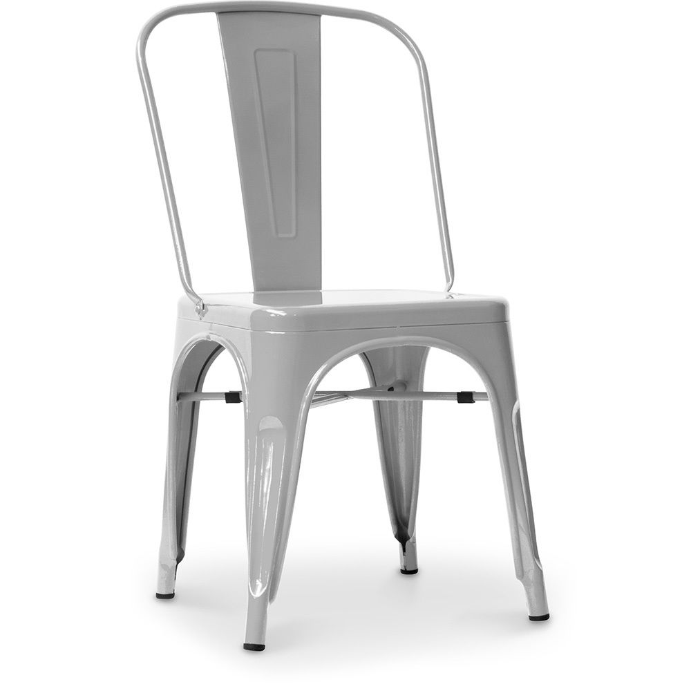 Privatefloor - Chaise style Tolix - Siège carré - Métal - Chaises