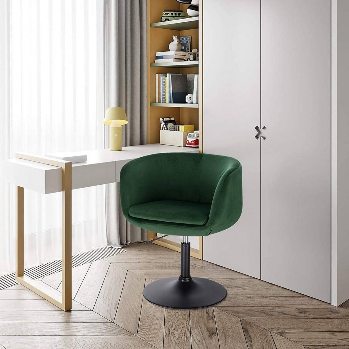 MercatoXL - sombre chaise pivotante chaise de bar vert en velours avec accoudoirs - Tables à manger