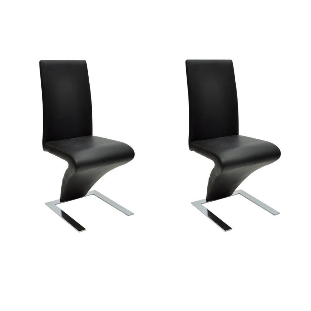 marque generique - Icaverne - Chaises de cuisine et de salle à manger edition Chaise de salle à manger 2 pcs Forme en zigzag Noir - Chaises
