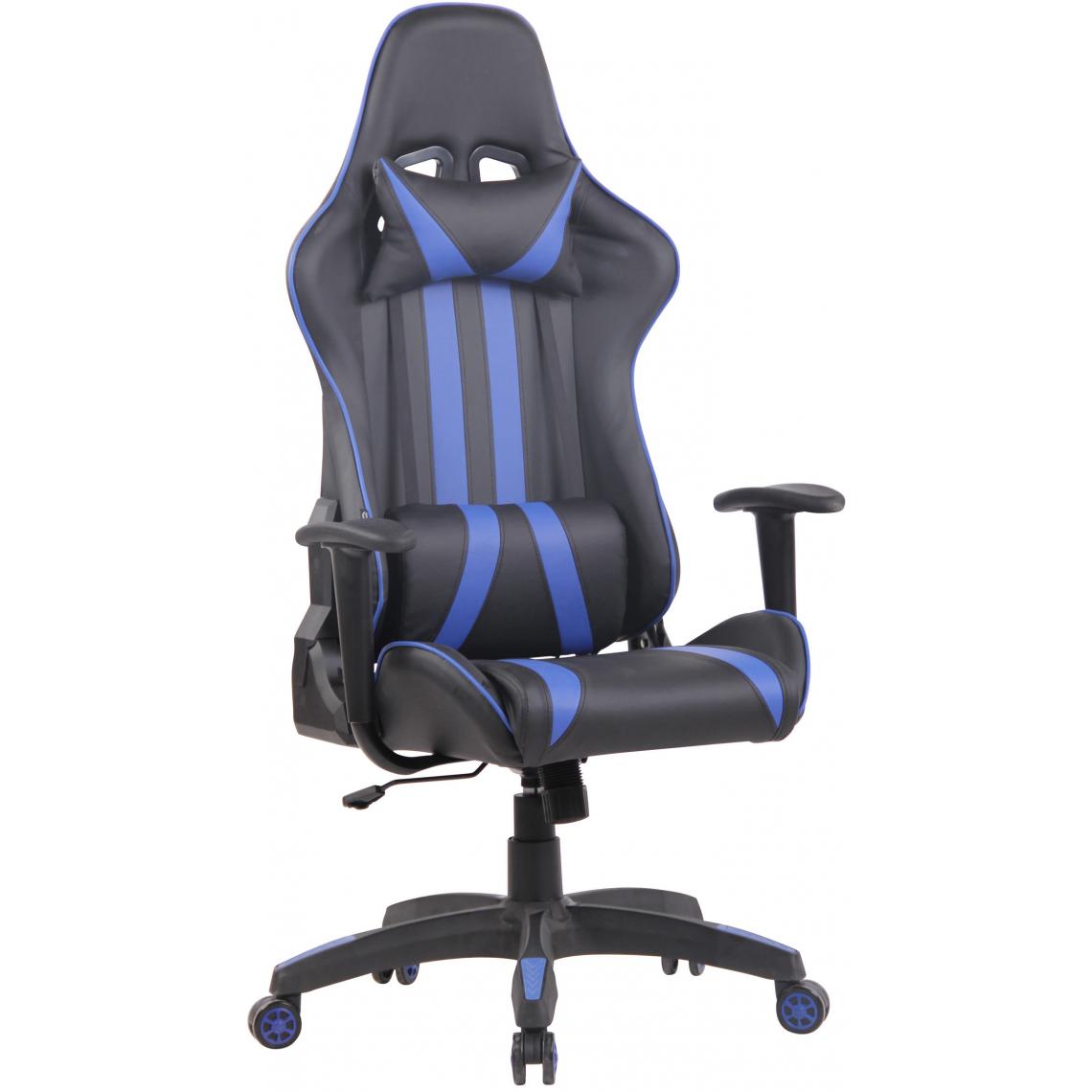 Icaverne - Contemporain Chaise de bureau reference Nassau simili cuir couleur noir / bleu - Chaises