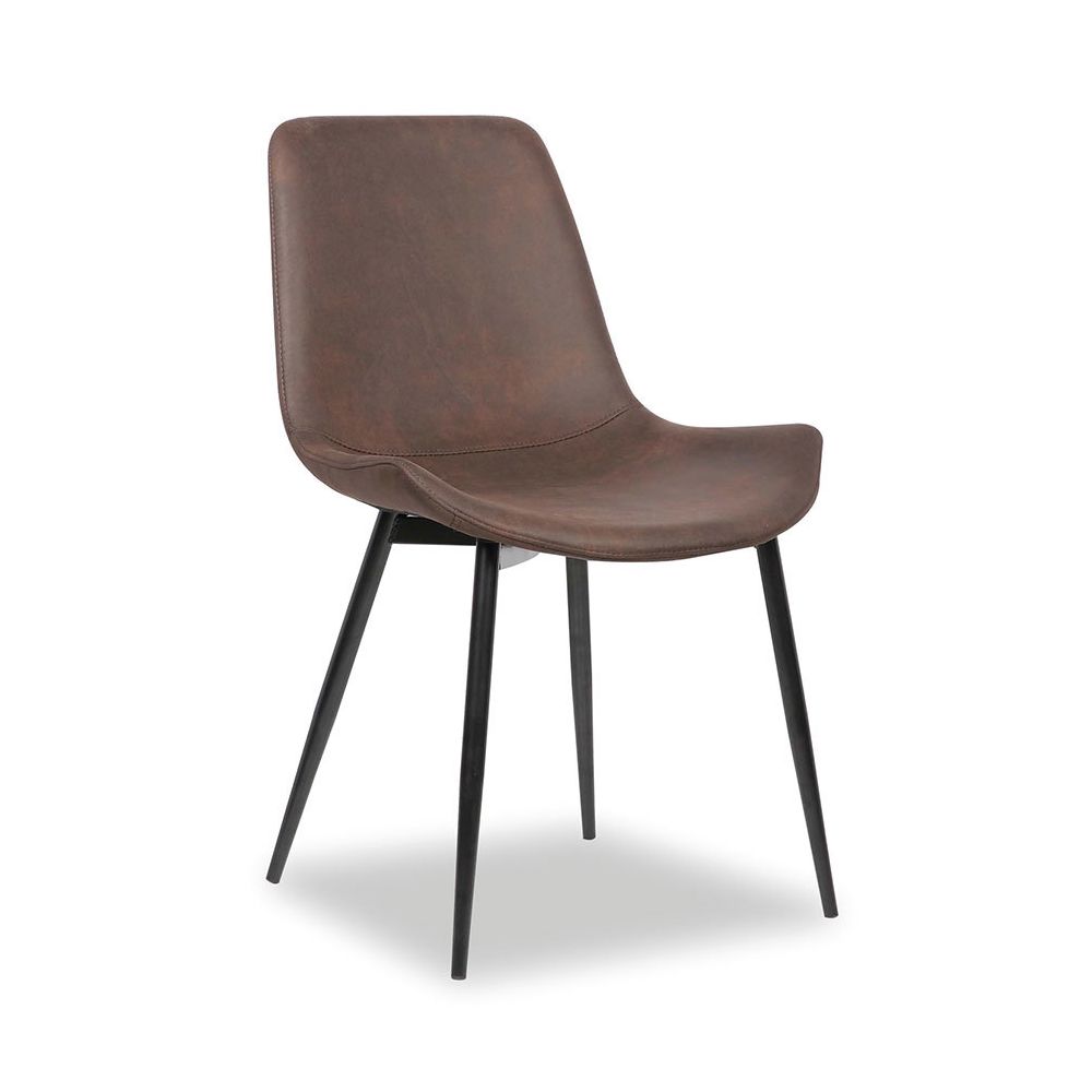 Kasalinea - Chaise contemporaine marron ou grise en microfibres et pieds foncés MARTHA (lot de 2) - Chaises