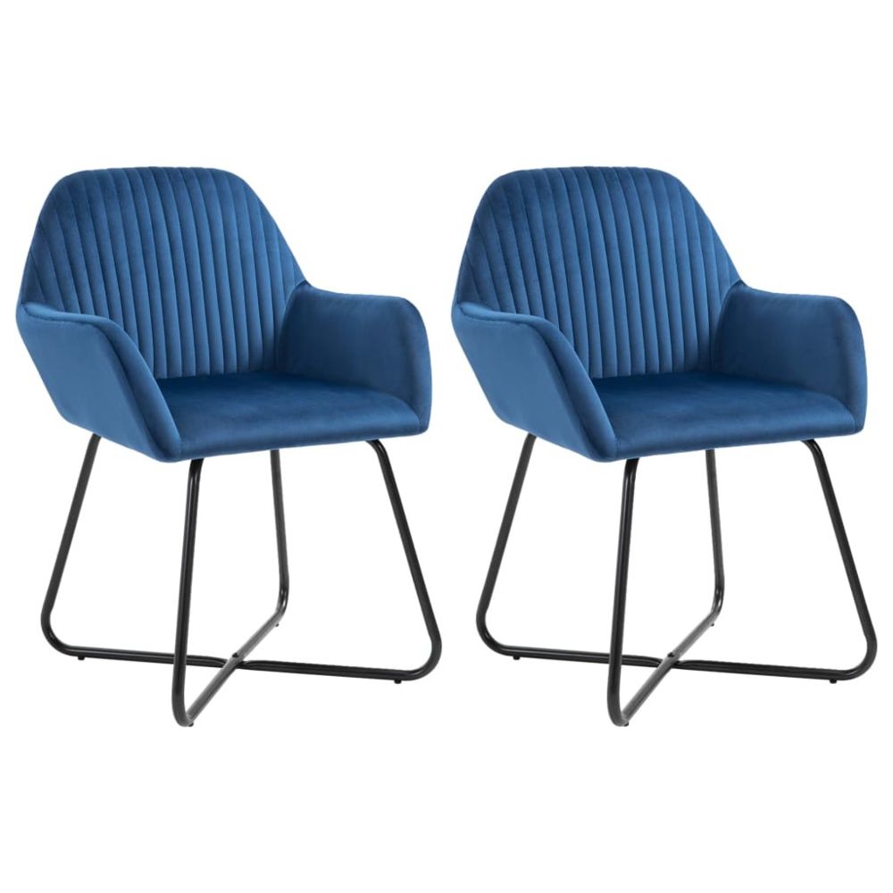 marque generique - Inedit Fauteuils et chaises gamme Moscou Chaises de salle à manger 2 pcs Bleu velours - Chaises