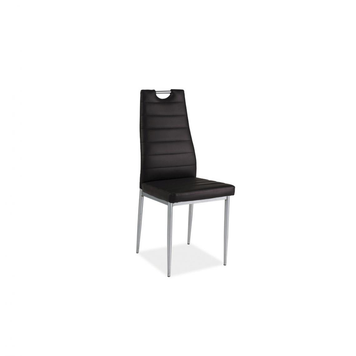 Ac-Deco - Chaise en cuir - L 40 x P 38 x H 96 cm - Marron foncé - Chaises