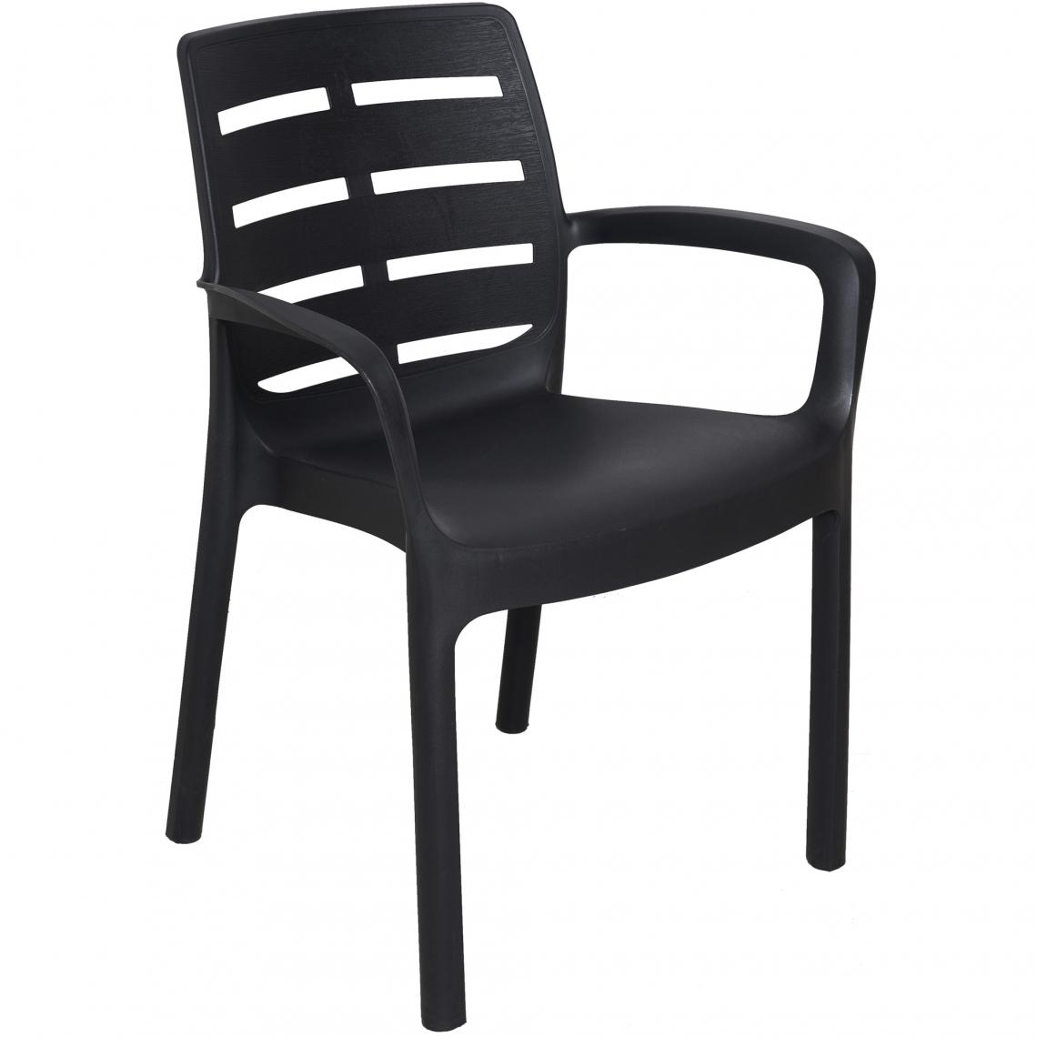 Alter - Fauteuil monobloc empilable, Made in Italy, 61 x 56 x 82 cm, Couleur anthracite - Chaises