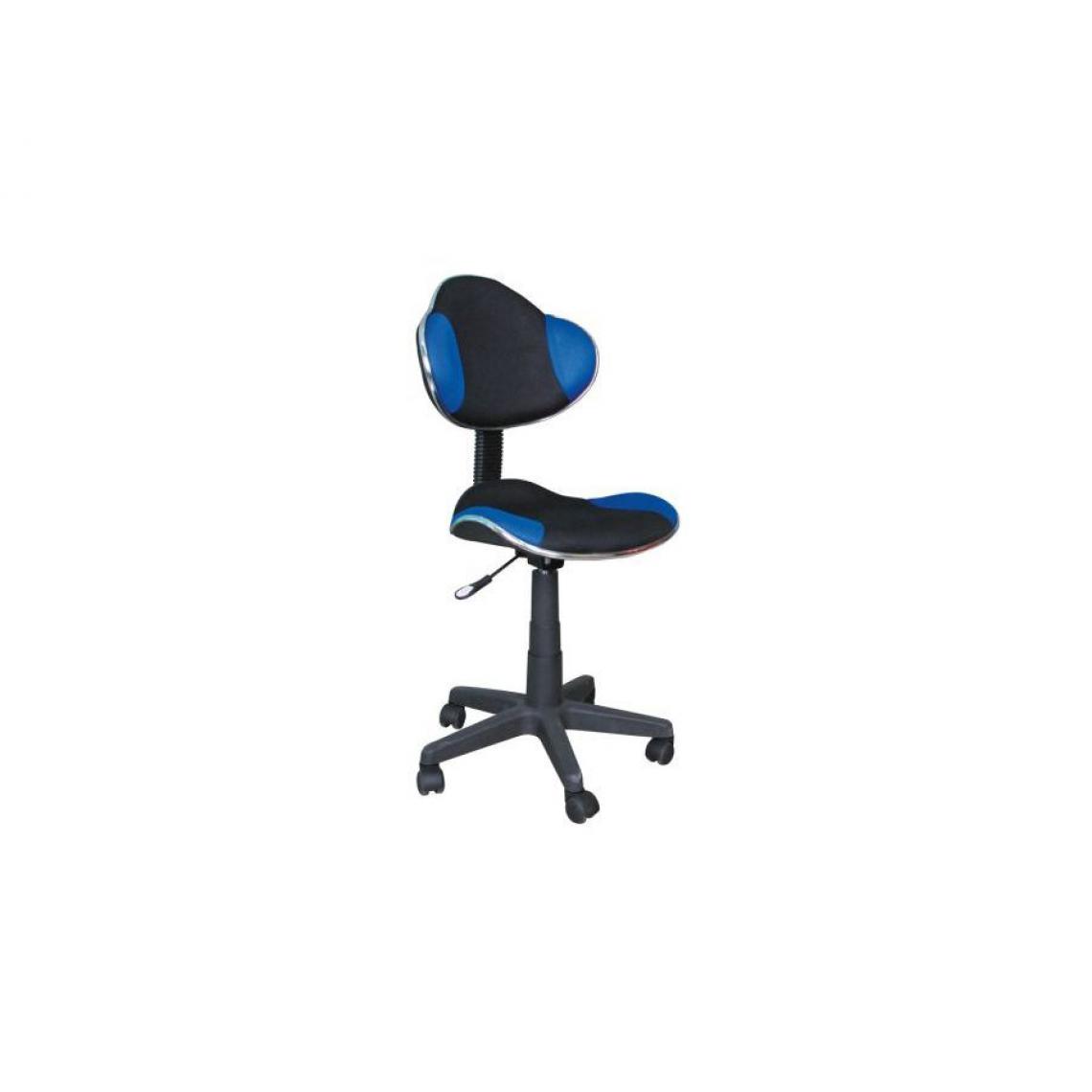 Hucoco - ABBEY | Chaise pivotante pour enfants | Hauteur réglable 80-92 cm | Tissu haute qualité | Chaise de bureau à roulettes - Bleu - Chaises