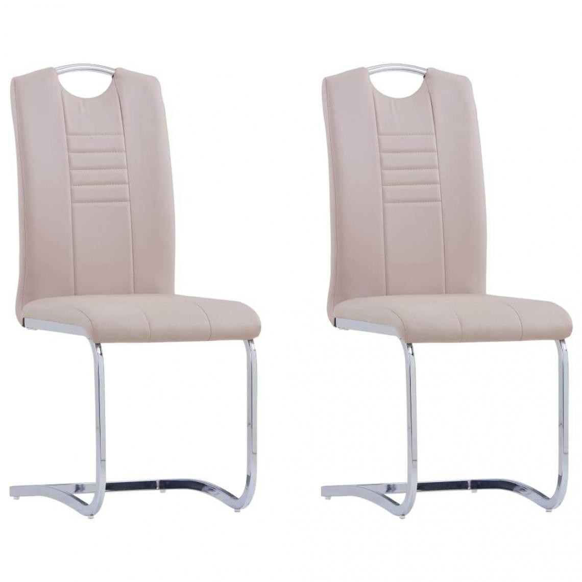 Decoshop26 - Lot de 2 chaises de salle à manger cuisine cantilever design contemporain similicuir cappuccino CDS020310 - Chaises