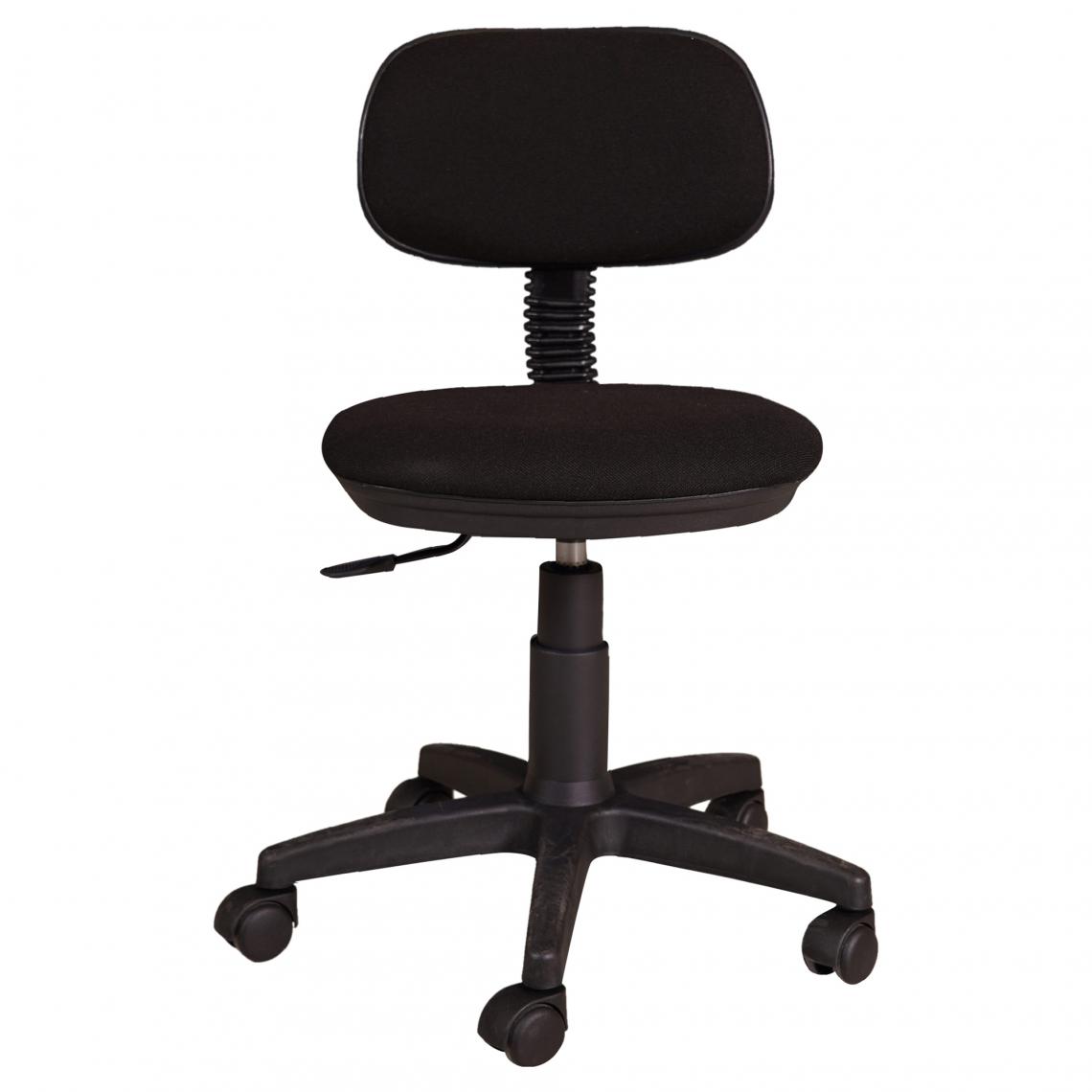 Alter - Chaise de bureau sur roulettes, Chaise releveuse, Chaise rembourrée en tissu, 58x53h77 / 87 cm, couleur noire - Chaises