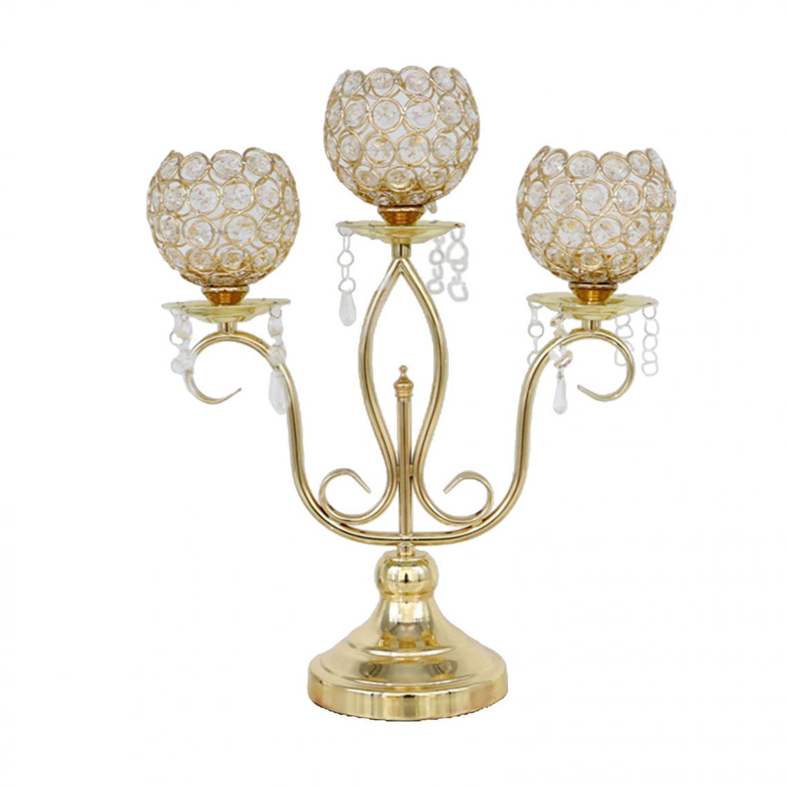 marque generique - Cristal Bougeoirs 3 Bras Candélabres De Mariage - Bougeoirs, chandeliers