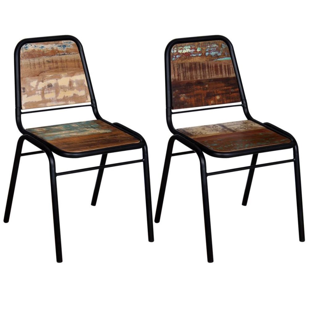 Uco - UCO Chaises de salle à manger 2 pcs Bois de récupération solide - Chaises