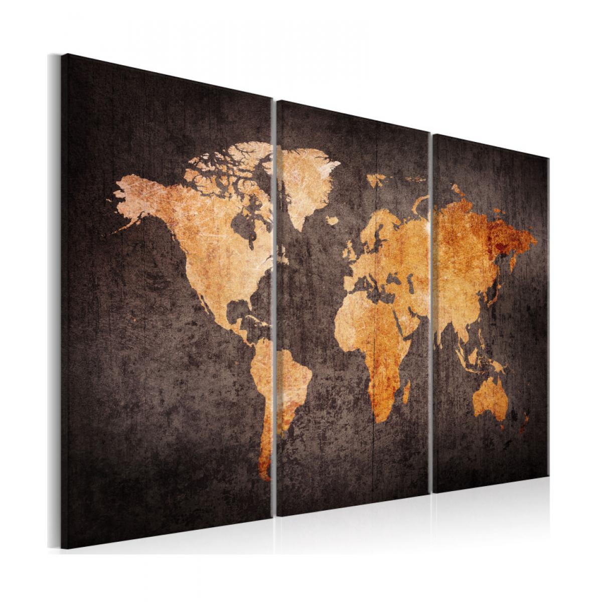Artgeist - Tableau - Chestnut World Map 90x60 - Tableaux, peintures