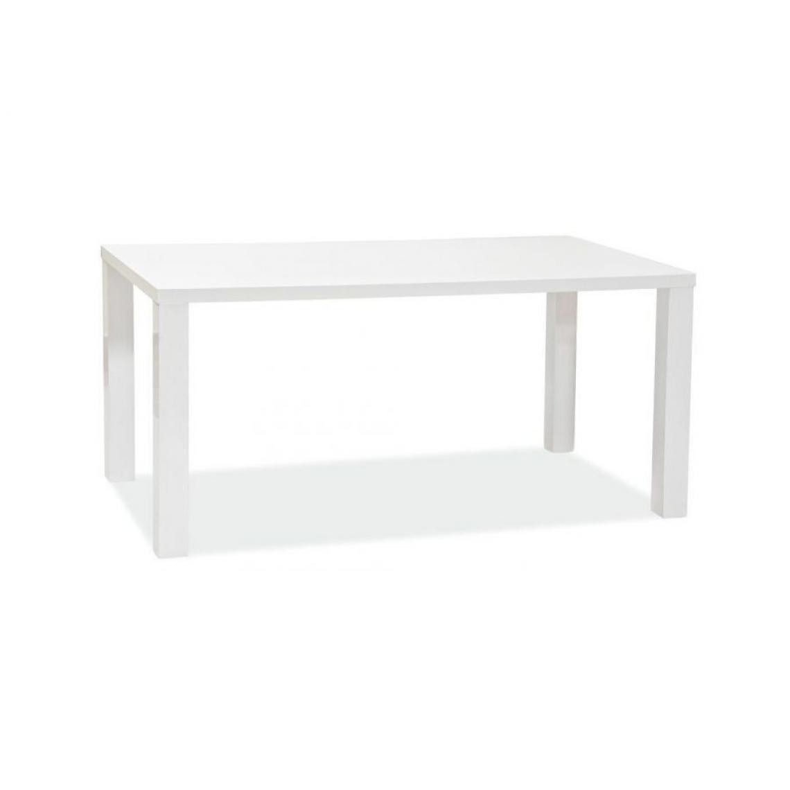 Hucoco - MONTEGA - Table élégante de style minimaliste - Dimensions : 120x80x75 cm - Plateau et piètement en MDF laqué - Blanc - Tables à manger