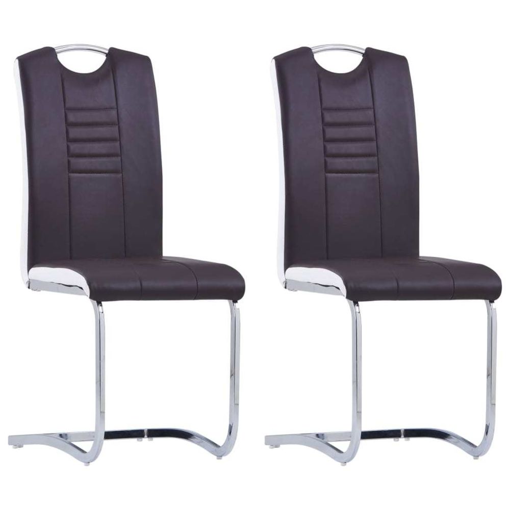marque generique - Contemporain Fauteuils et chaises edition Tbilissi Chaises de salle à manger 2 pcs Marron Similicuir - Chaises