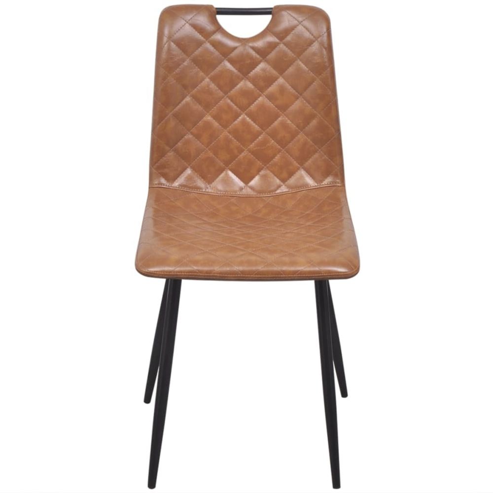 marque generique - Icaverne - Chaises de cuisine et de salle à manger ensemble Chaises 4 pcs en cuir artificiel Marron clair - Chaises
