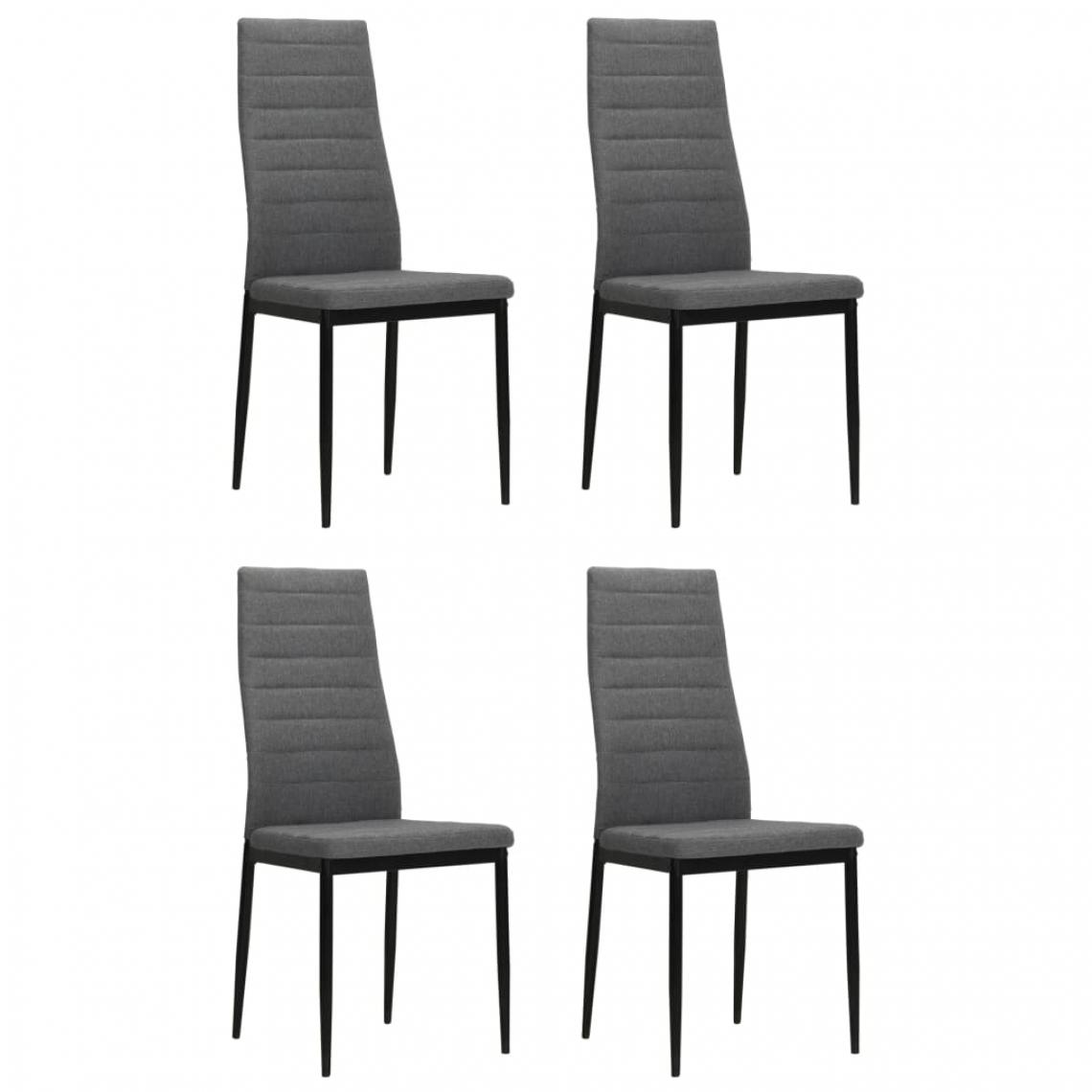Decoshop26 - Lot de 4 chaises de salle à manger cuisine design moderne en tissu gris clair CDS021504 - Chaises