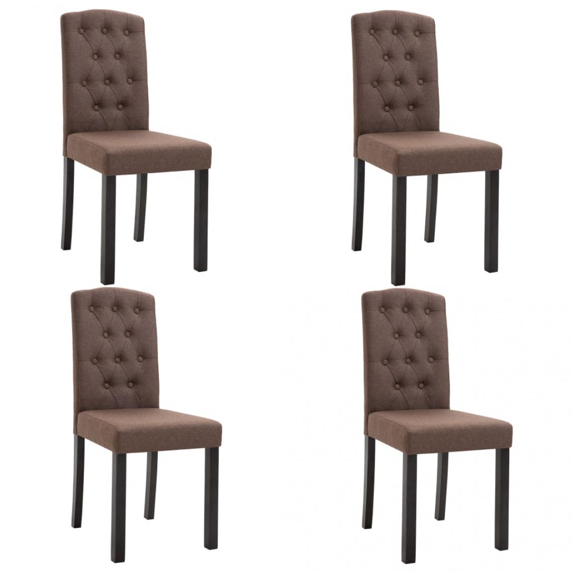 Decoshop26 - Lot de 4 chaises de salle à manger cuisine design moderne tissu marron CDS021739 - Chaises