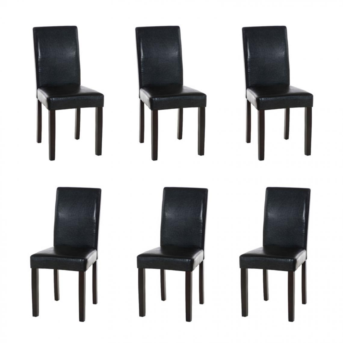 Icaverne - Magnifique Lot de 6 chaises de salle à manger gamme Rabat marron foncé couleur noir - Chaises