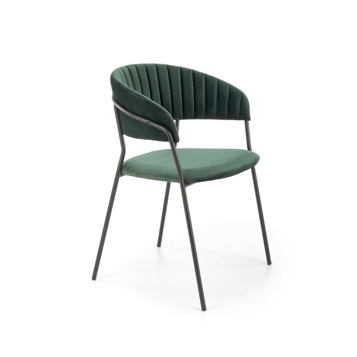 Hucoco - KITYRE - Chaise style moderne salon/salle à manger - 79x57x54 cm - Vert - Chaises