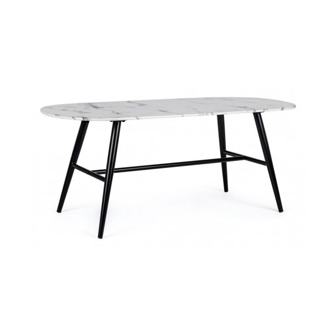 Webmarketpoint - Table ovale effet marbre Marbre 110x50x45h cm - Tables à manger