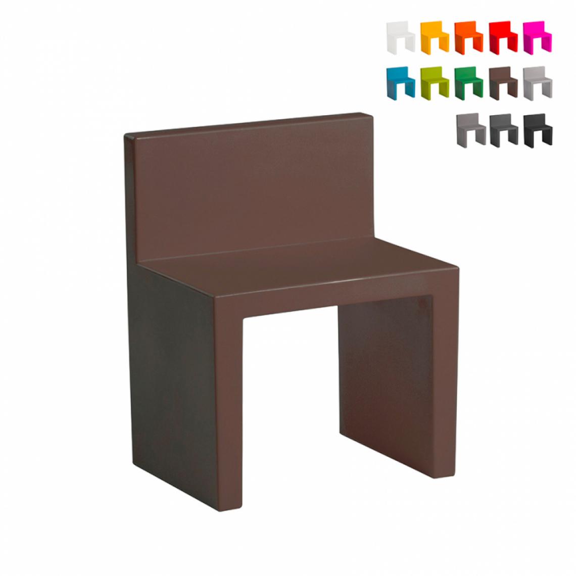 Slide - Chaise au design moderne Slide Angolo Retto pour la maison et le jardin, Couleur: Marron - Chaises