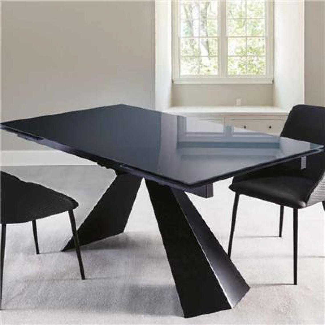 Nouvomeuble - Table en verre extensible design MONOÏDE - Tables à manger