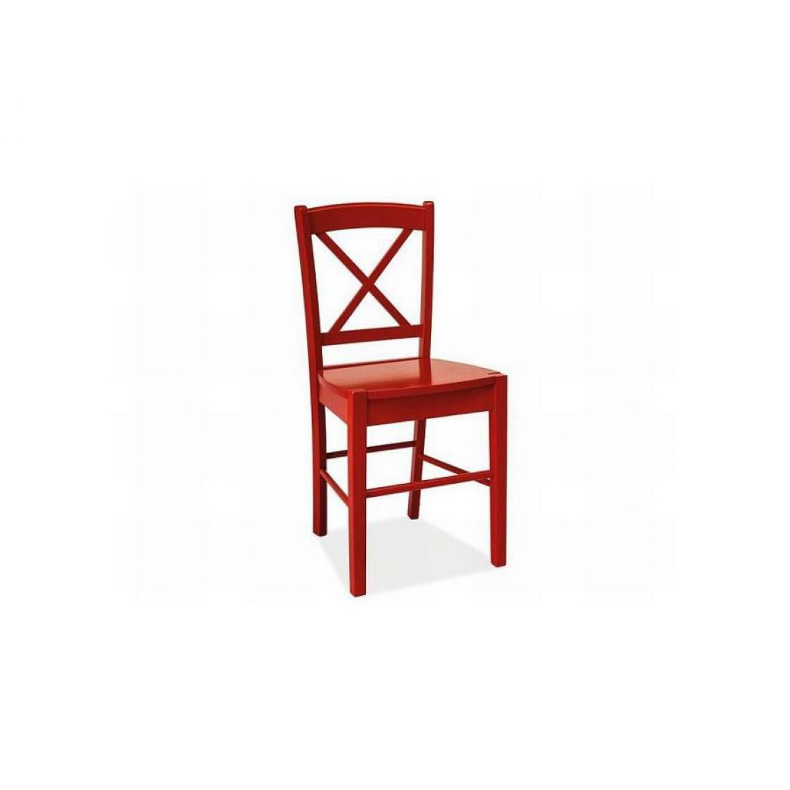 Hucoco - EDIU | Chaise en bois salle à manger salon cusine | Dimensions 85x40x36cm | Design classique | Construction en bois - Rouge - Chaises
