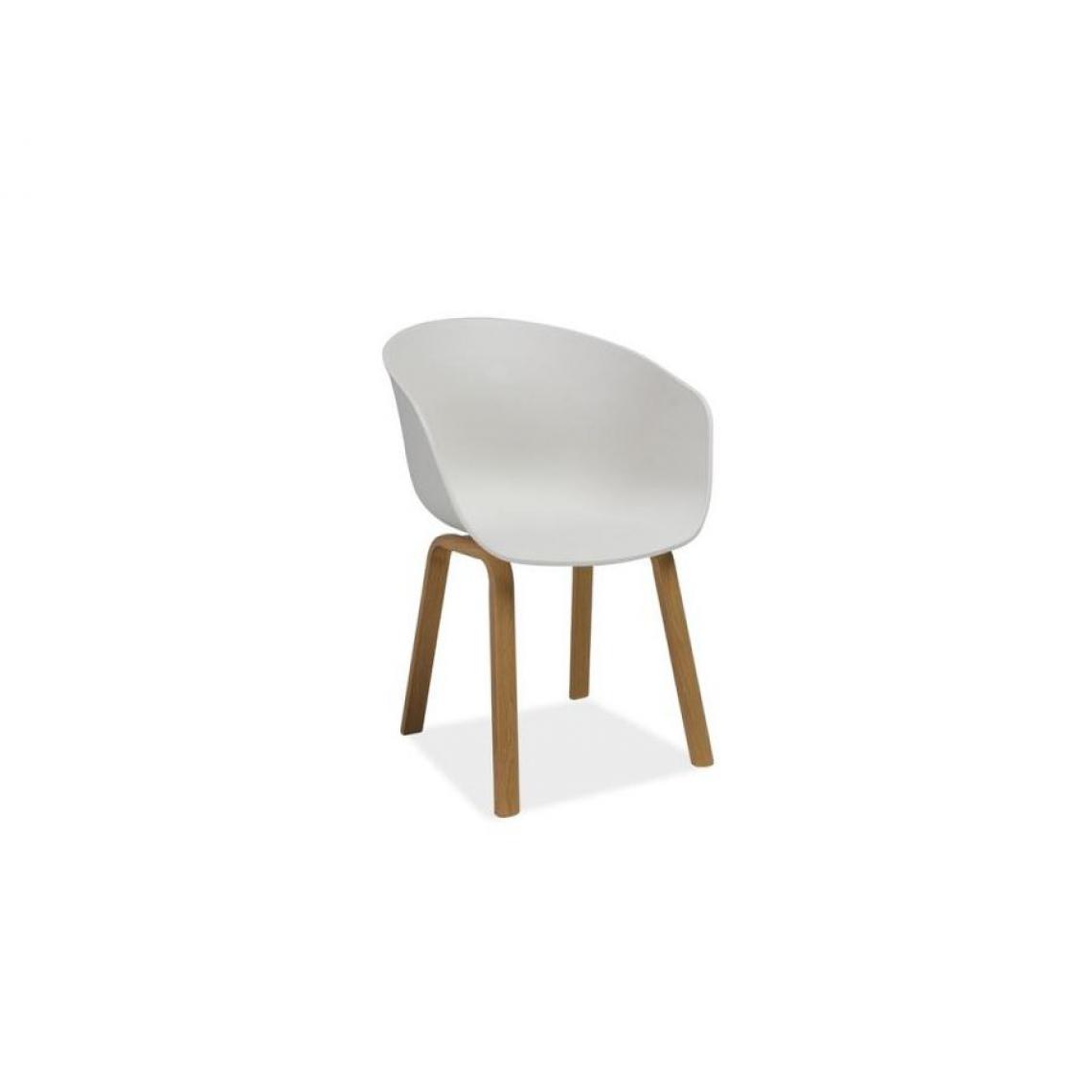 Hucoco - EGI | Chaise en plastique style moderne | Dimensions 76x47x41 cm | Pieds stables en métal | Salle à manger Salon - Blanc - Chaises