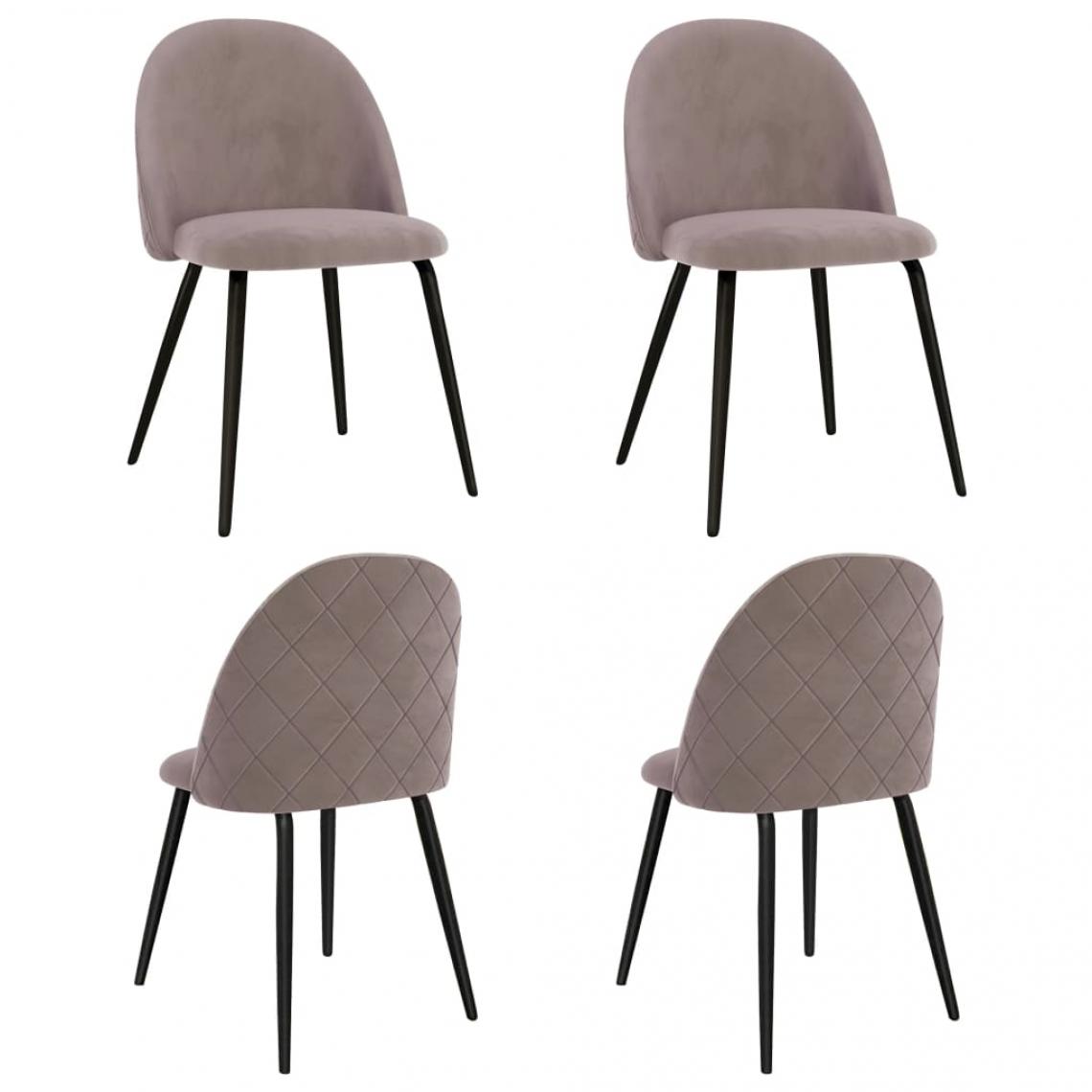 Decoshop26 - Lot de 4 chaises de salle à manger cuisine design moderne tissu rose CDS021913 - Chaises