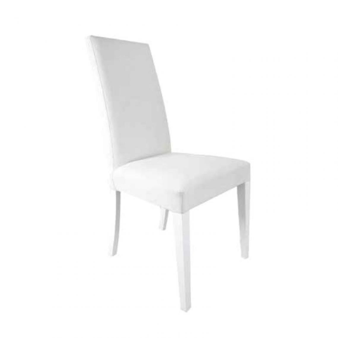 Webmarketpoint - Chaise en bois assortie recouverte de similicuir blanc 47x47xh.101 cm - Chaises