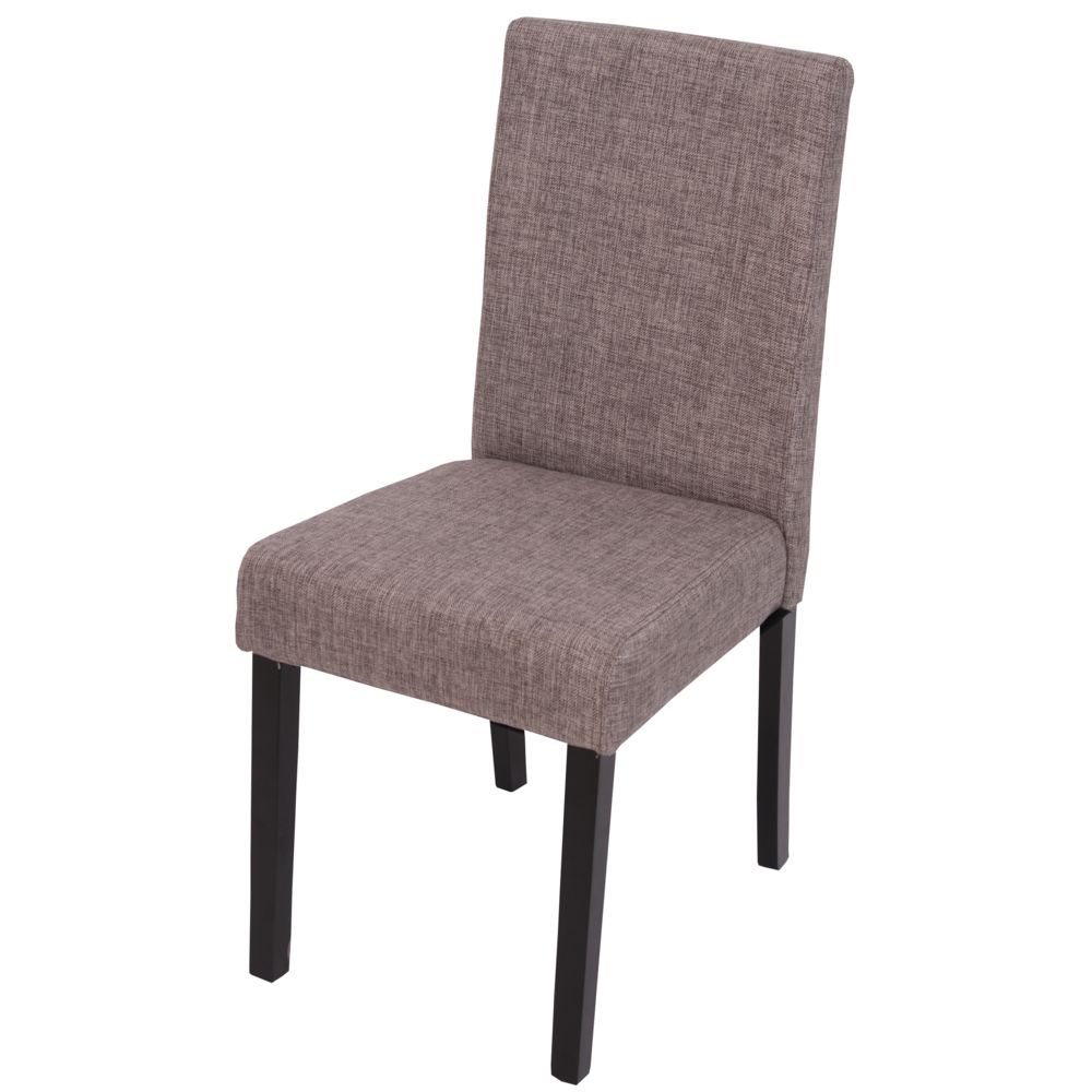 Mendler - Lot de 2 chaises de séjour Littau, tissu gris, pieds foncés - Chaises