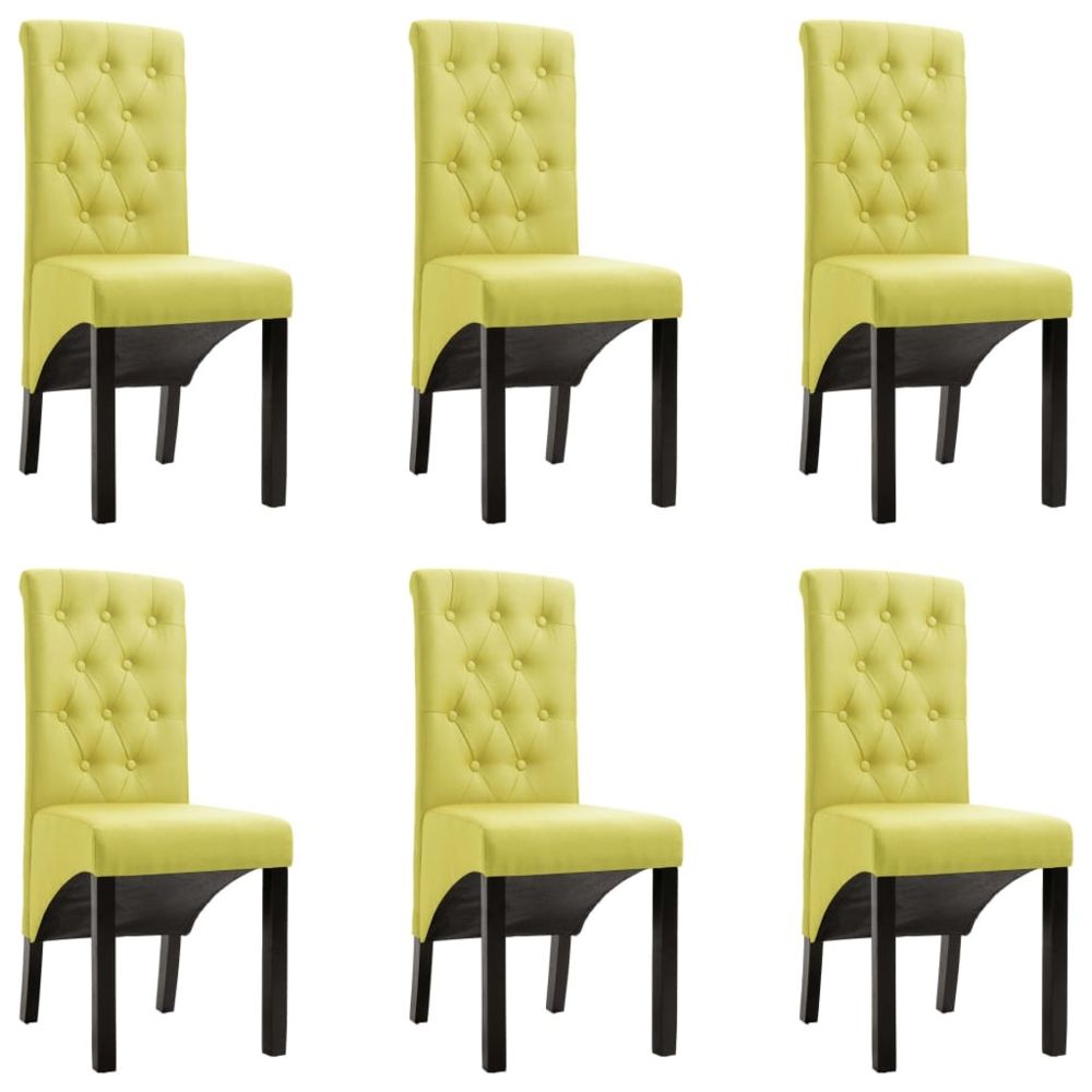 marque generique - Superbe Fauteuils et chaises ensemble Ljubljana Chaises de salle à manger 6 pcs Vert Tissu - Chaises