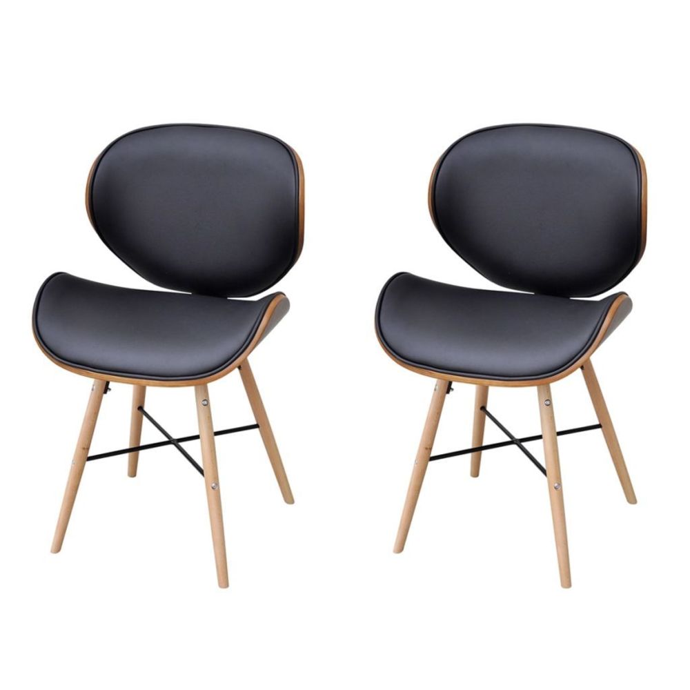 marque generique - Admirable Fauteuils categorie Bakou 2 chaises sans accoudoirs avec cadre en bois cintré - Chaises