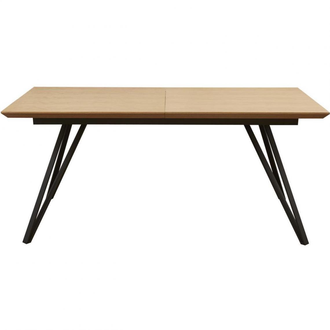 ATHM DESIGN - Table de repas extensible ST MORE Noir et Marron - plateau Bois pieds Metal Noir 180 x 90 avec rallonge 60 cm - Tables à manger
