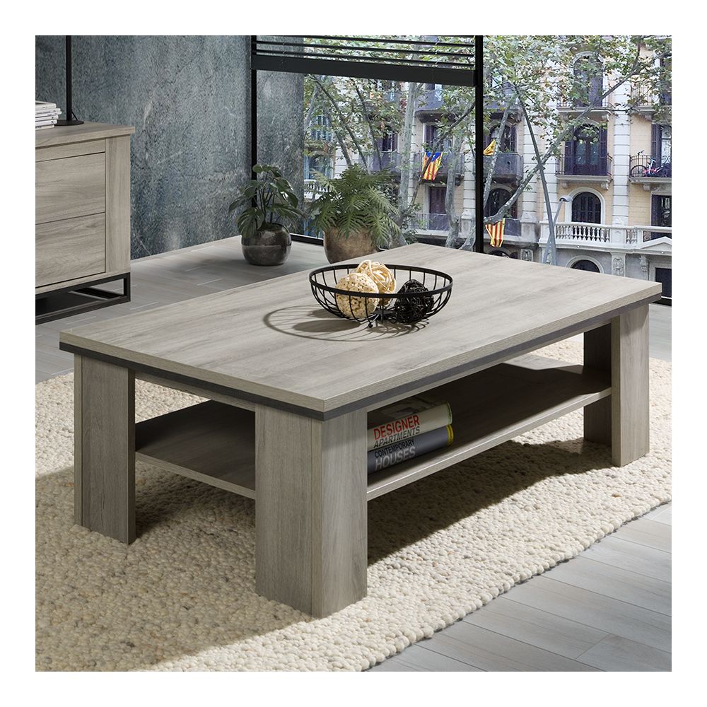 Kasalinea - Table de salon couleur chêne gris ARTEMIS - Tables à manger