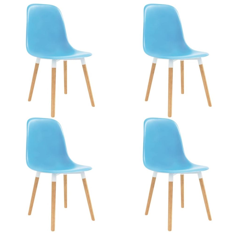 marque generique - Esthetique Fauteuils et chaises ensemble Bangkok Chaises de salle à manger 4 pcs Bleu Plastique - Chaises