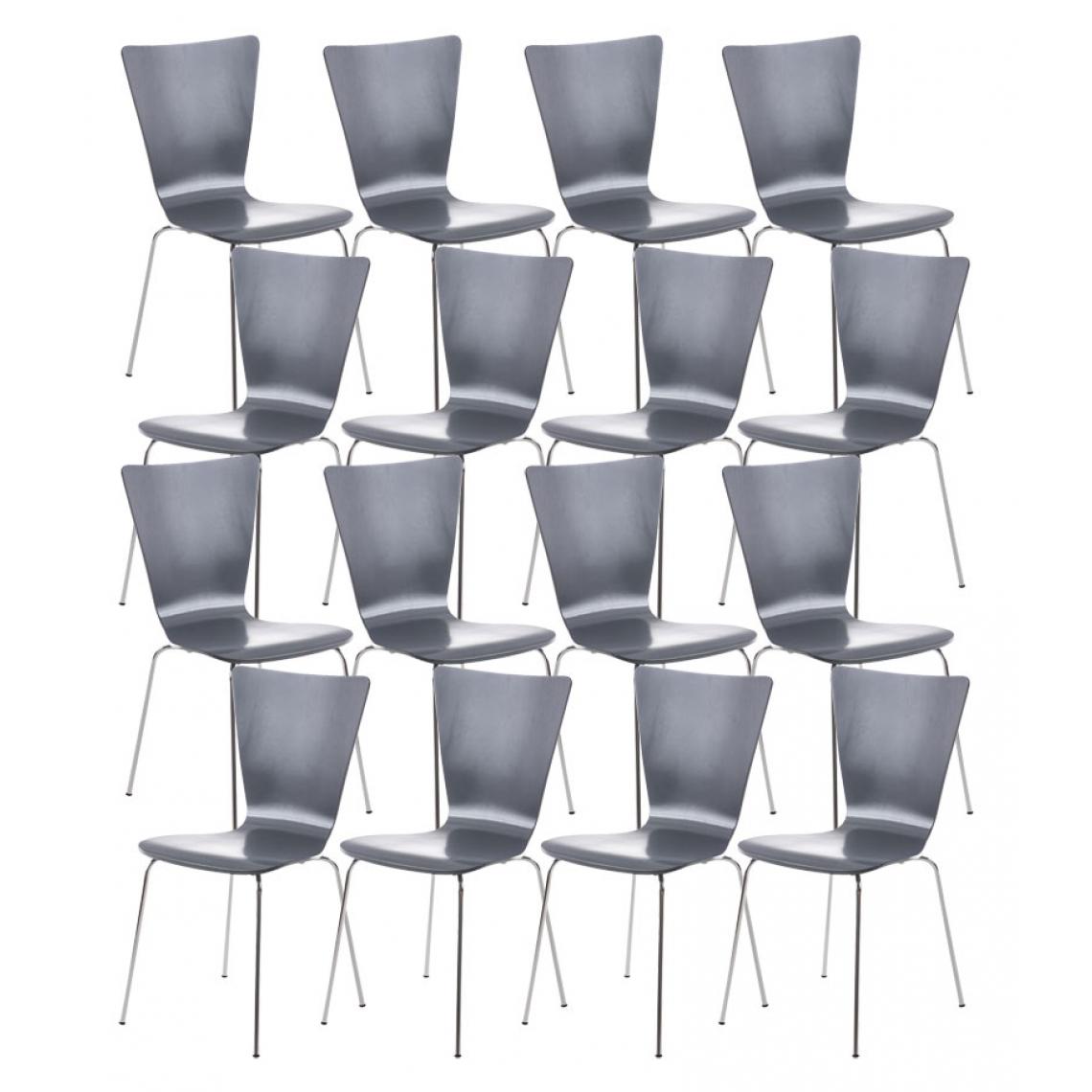 Icaverne - Inedit Ensemble de 16 chaises visiteurs ligne Jakarta couleur gris - Chaises