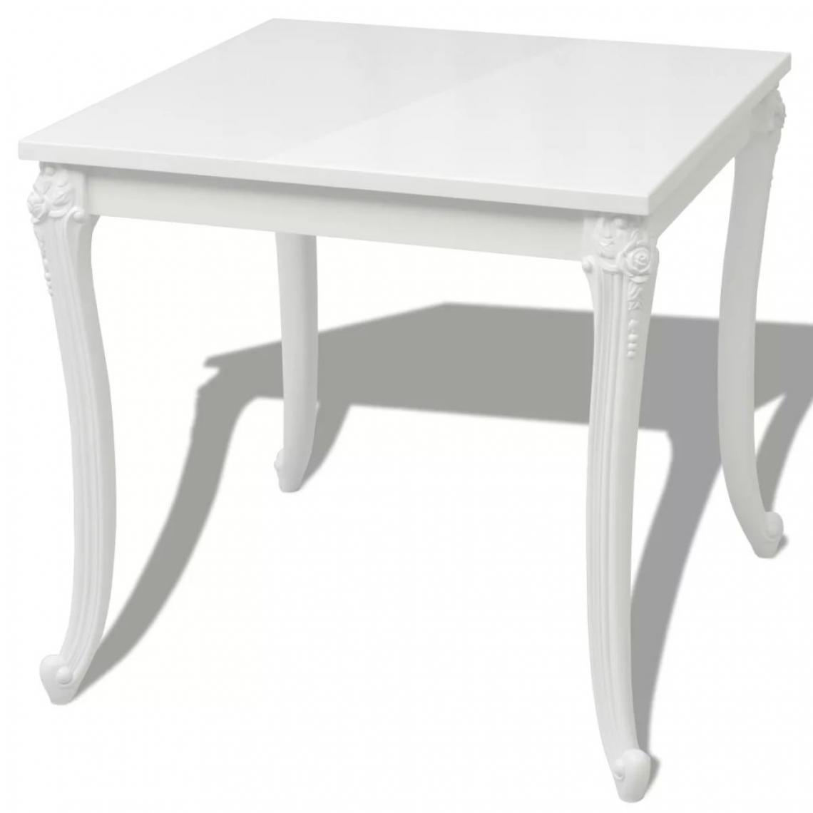 Helloshop26 - Table de salon salle à manger design 80 cm laquée blanche 0902293 - Tables à manger