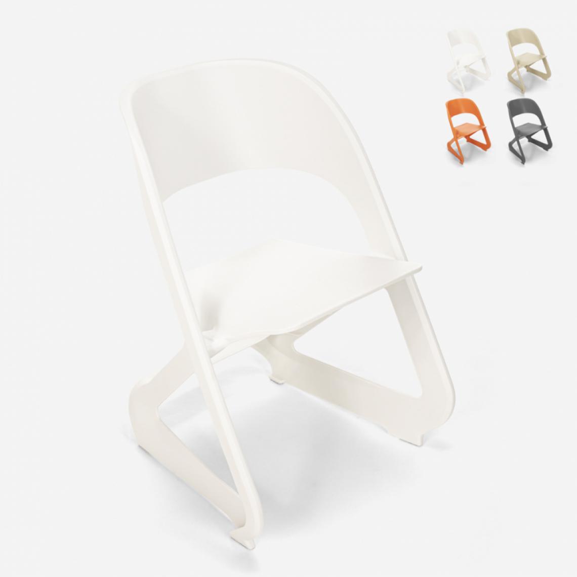 Ahd Amazing Home Design - Chaise en plastique design empilable pour bars, fêtes et événements publics Nest, Couleur: Blanc - Chaises