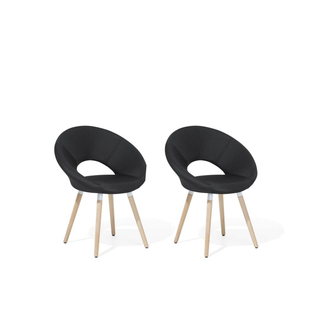 Beliani - Beliani Lot de 2 chaises design noires ROSLYN - noir - Chaises