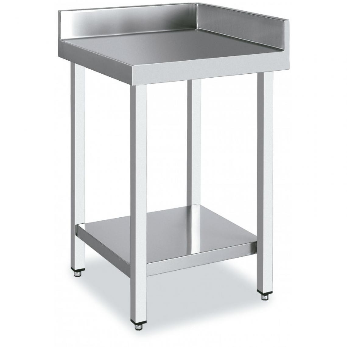 DISTFORM - Table d'Angle 90º Inox Avec une Etagère - Distform - Acier inoxydable700x600 - Tables à manger